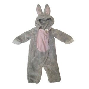 Pottery Barn Kids Baby Bunny Rabbit Costume Gray Pink 6-12 Months Halloween